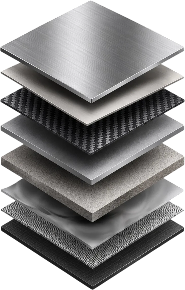 Stacked engineered material samples