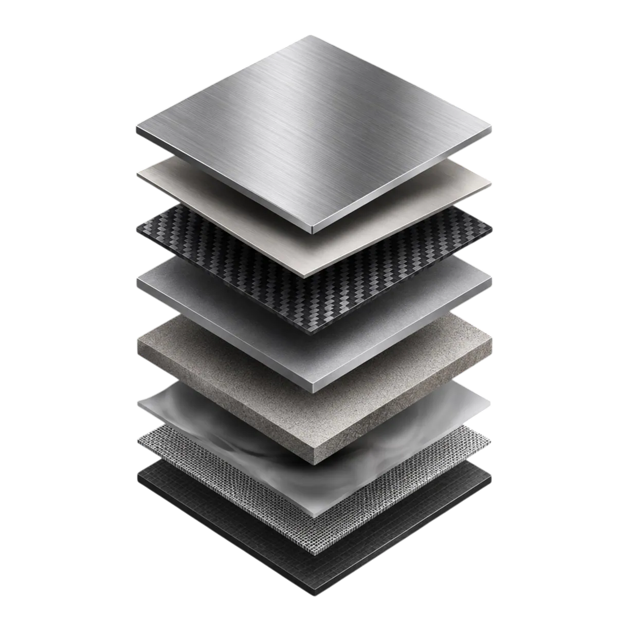 Stacked engineered material samples